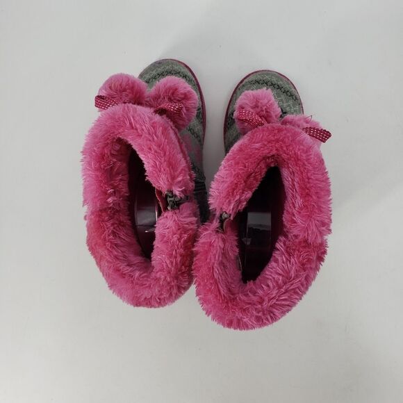 DISNEY girls 2 frozen pink pompom fabric booties - Picture 5 of 6